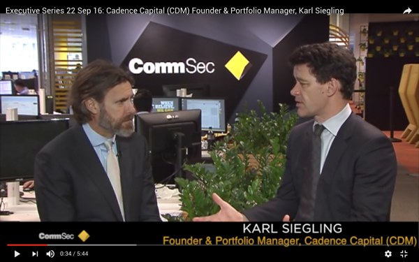 CommSec Executive Series Interviews Karl Siegling